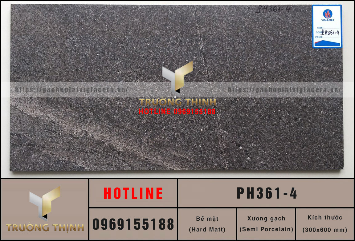 Gạch Viglacera PH361-4: Xám Đậm Sang Trọng, Bền Vững Cùng Thời Gian