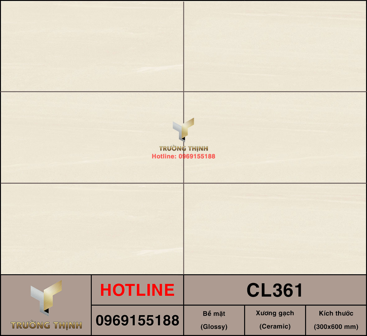 Gạch ốp lát 300x600 Viglacera Cửu Long CL361