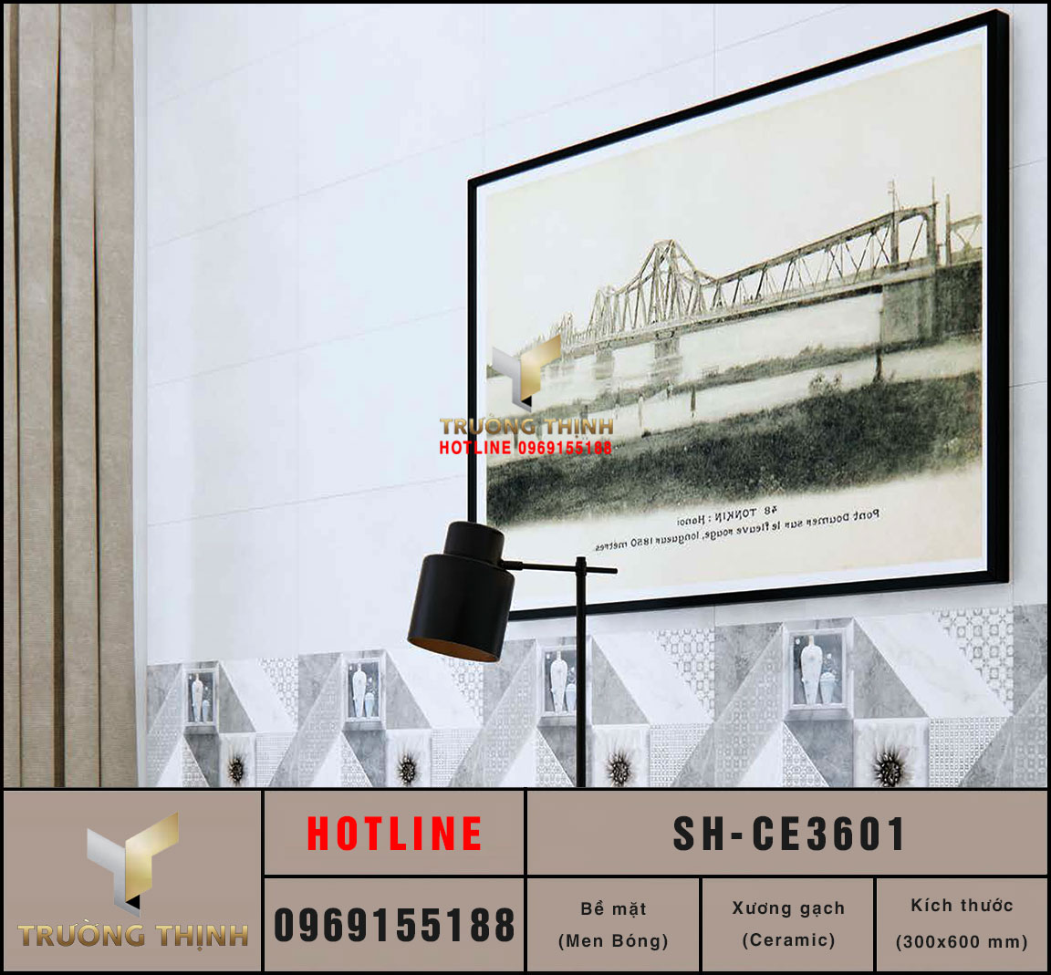 Gạch men Ceramic 300x600 Viglacera Sông Hồng SH-CE3601 giá rẻ
