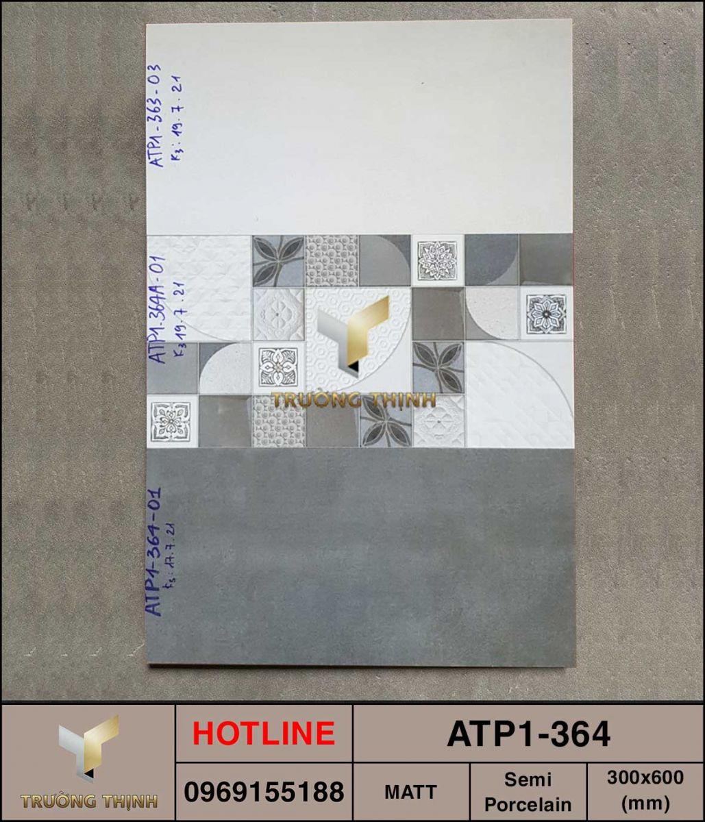 Ảnh thực tế gạch ốp lát 300x600 Viglacera Cửu Long ATP1-364