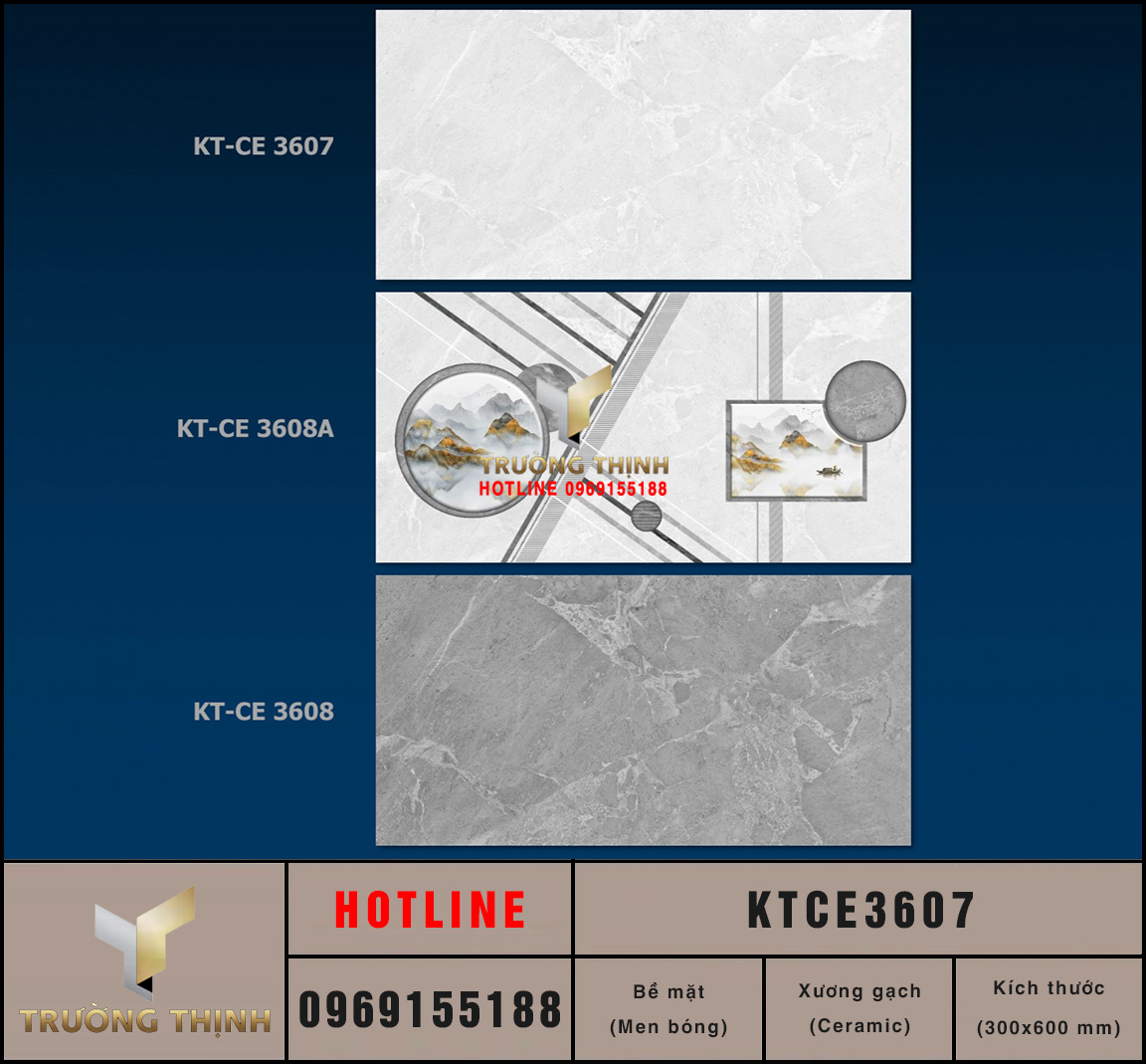 Gạch ốp tường 300x600 Viglacera KTCE3607