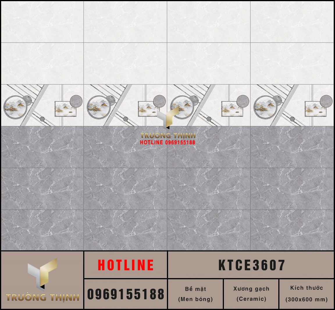 Gạch ốp tường 300x600 Viglacera KTCE3607