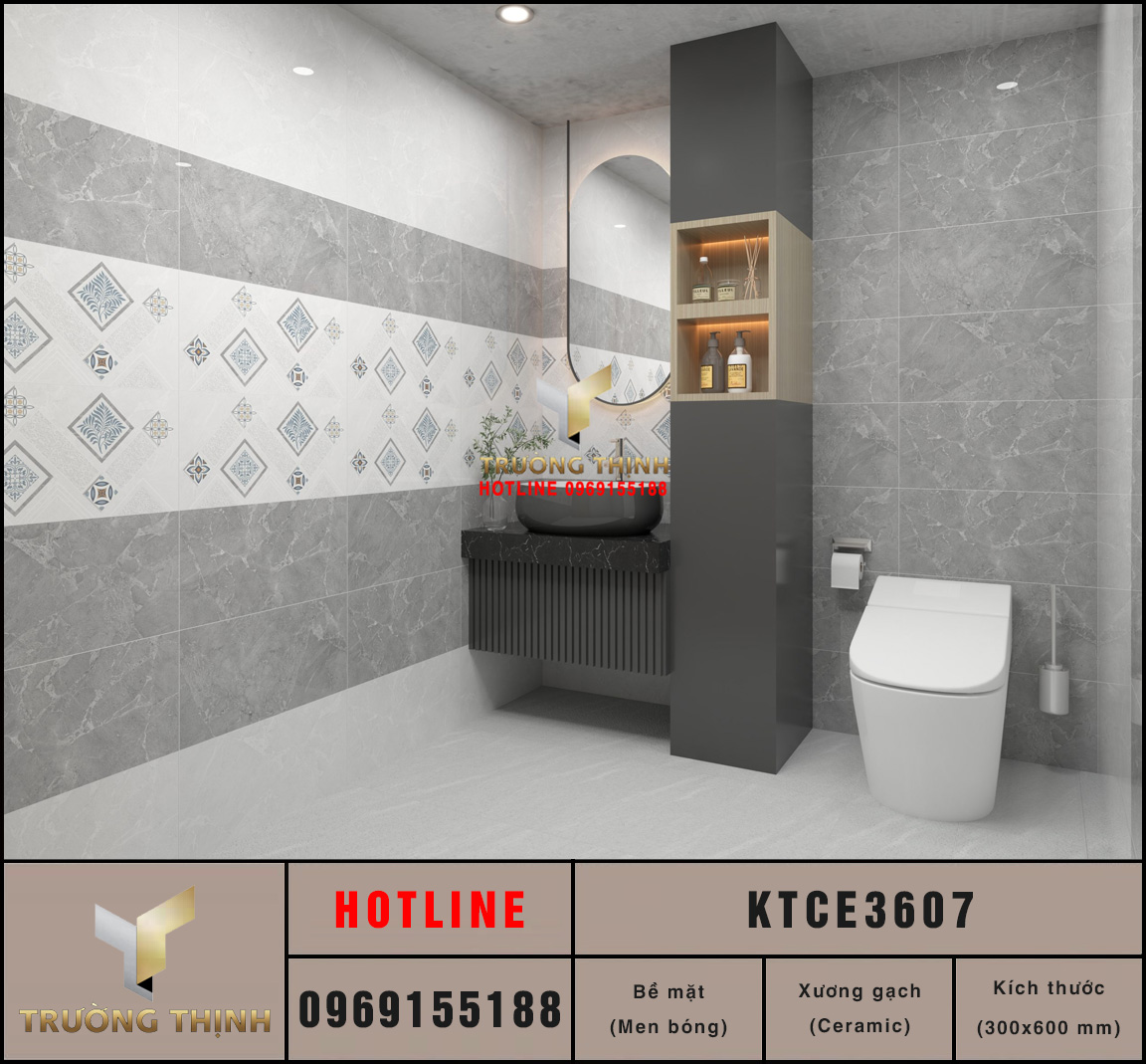 Gạch ốp tường 300x600 Viglacera KTCE3607
