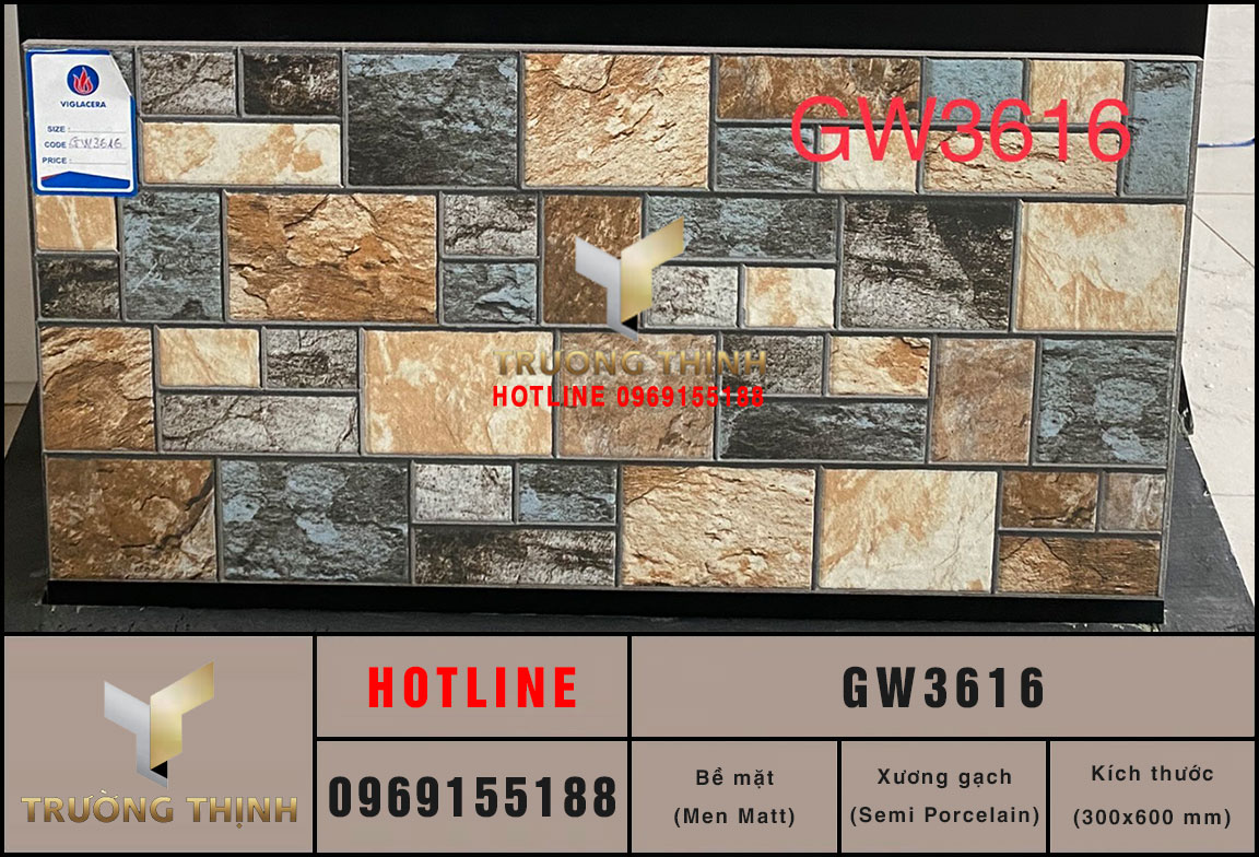 Gạch men trang trí giả cổ 300x600 Viglacera GW3616 cao cấp