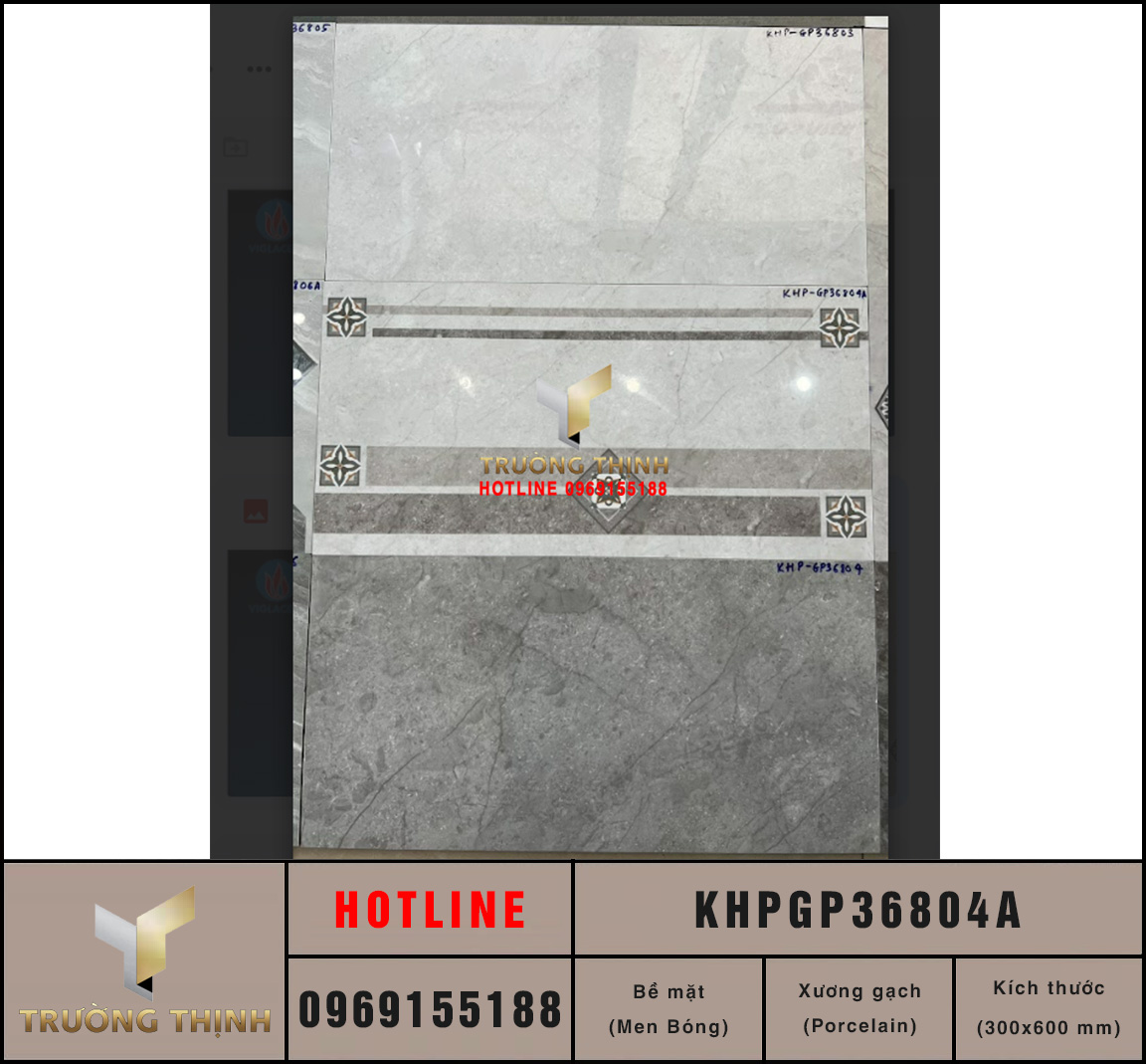 Gạch ốp tường điểm trang trí 300x600 Viglacera KHPGP36804A cao cấp
