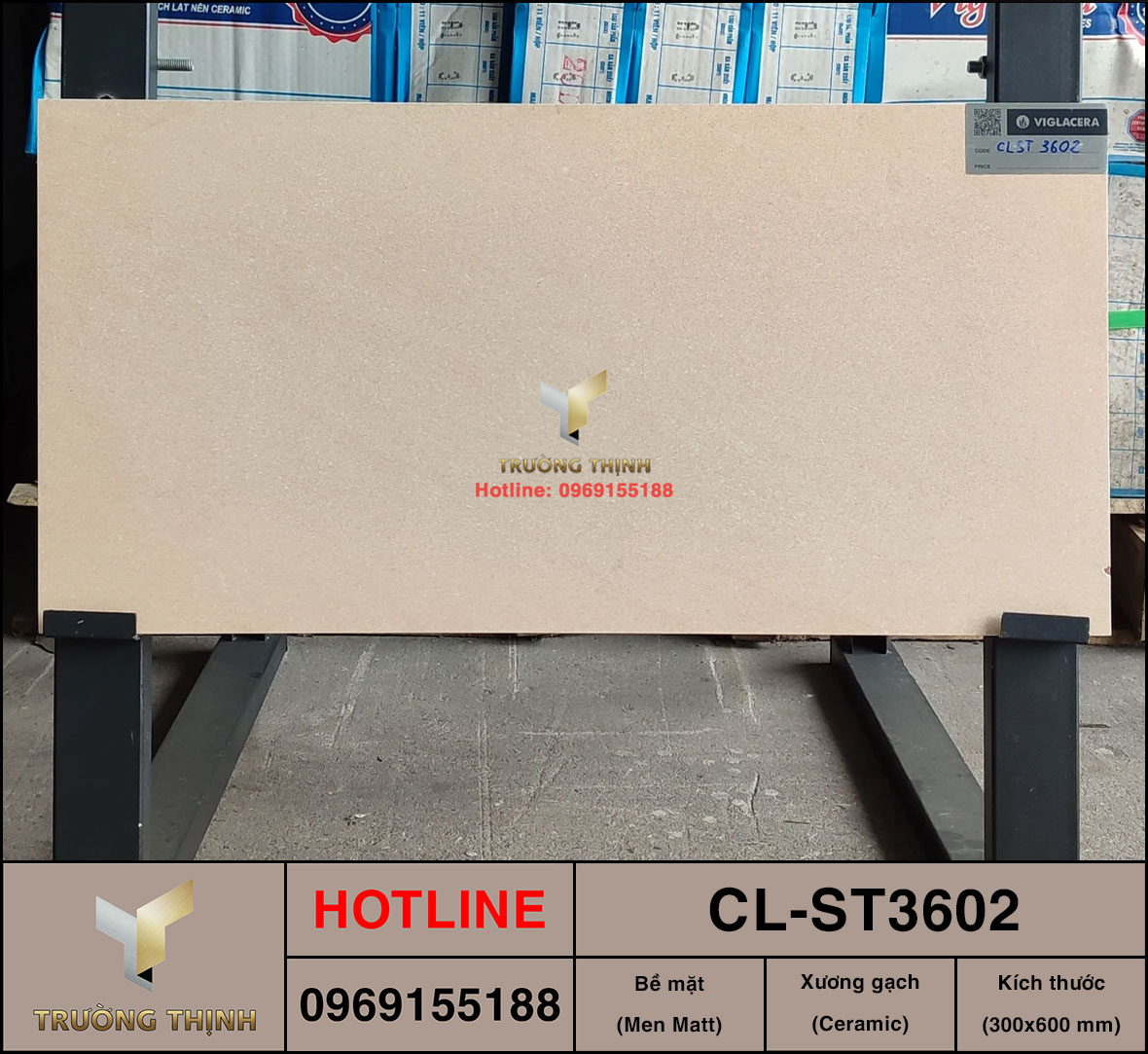 Gạch ốp lát 300x600 Viglacera Cửu Long CL-ST3602 màu nâu