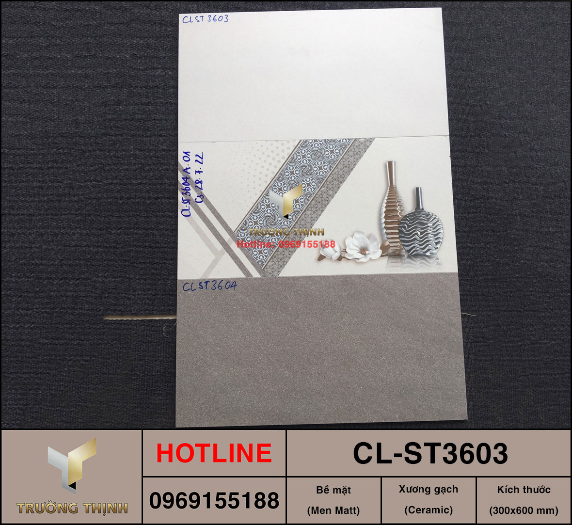 Gạch ốp lát 300x600 Viglacera Cửu Long CL-ST3603 giá rẻ