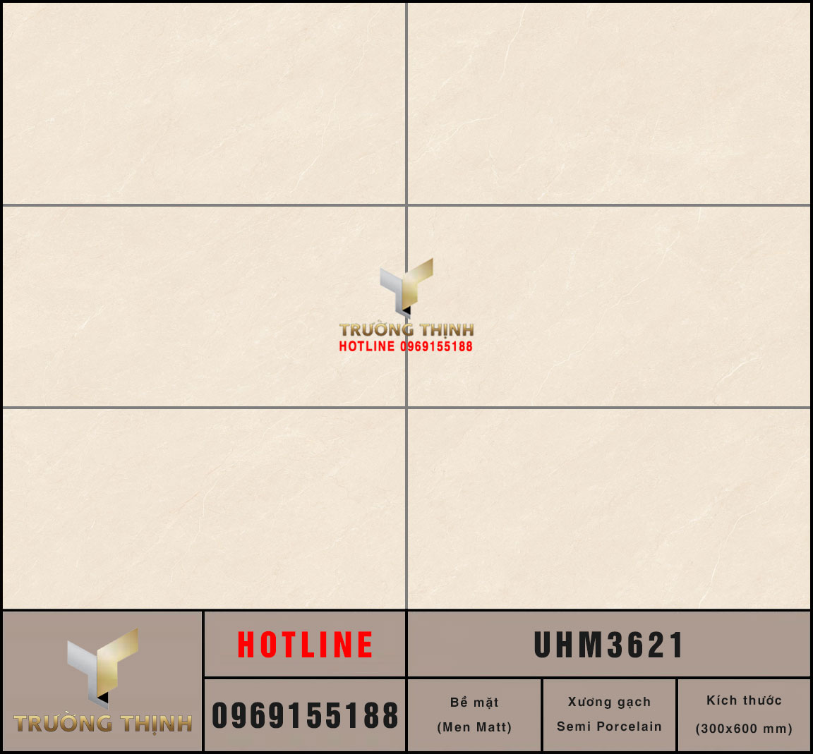 Gạch ốp lát chống trơn màu be 300x600 Viglacera UHM3621: Đẳng cấp và An toàn