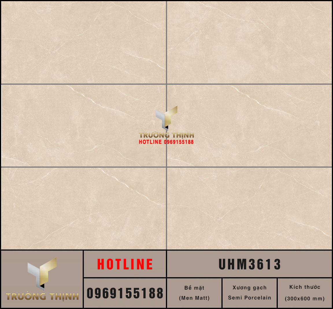 Gạch ốp lát 300x600 giả đá màu be Viglacera UHM3613: Vẻ đẹp sang trọng cho không gian hiện đại