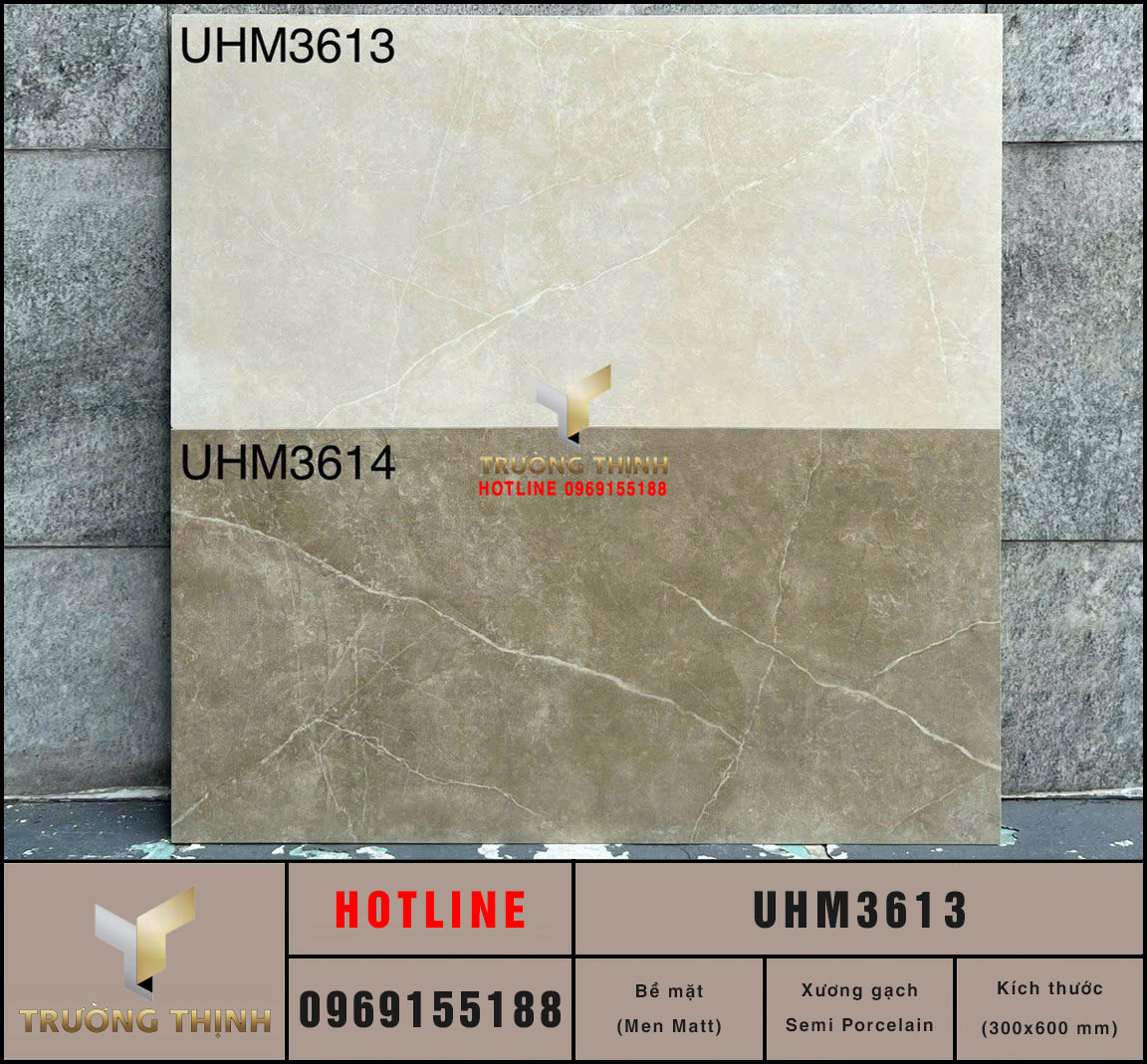 Gạch ốp lát 300x600 giả đá màu be Viglacera UHM3613: Vẻ đẹp sang trọng cho không gian hiện đại
