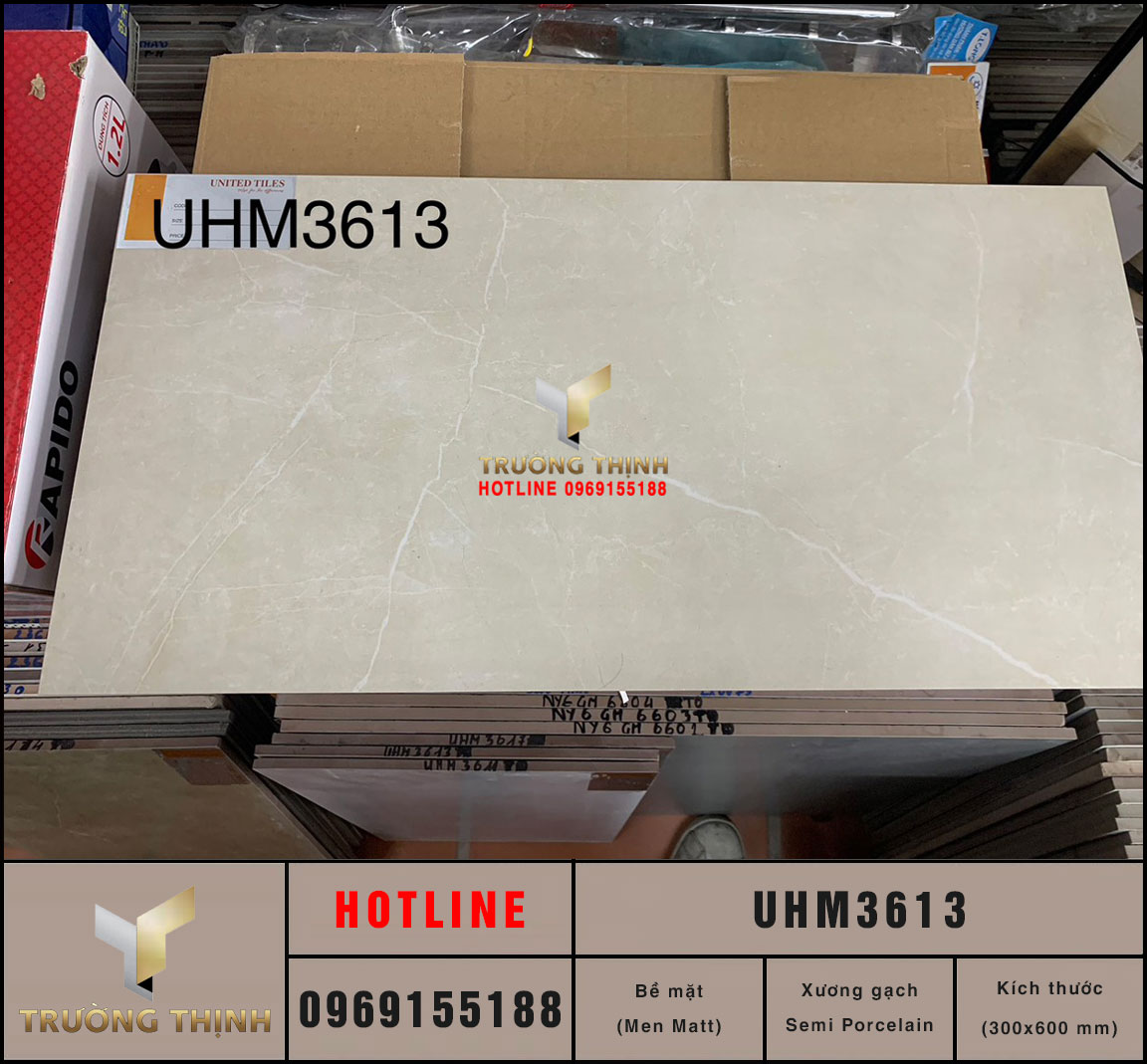 Gạch ốp lát 300x600 giả đá màu be Viglacera UHM3613 | Giá Tốt Nhất