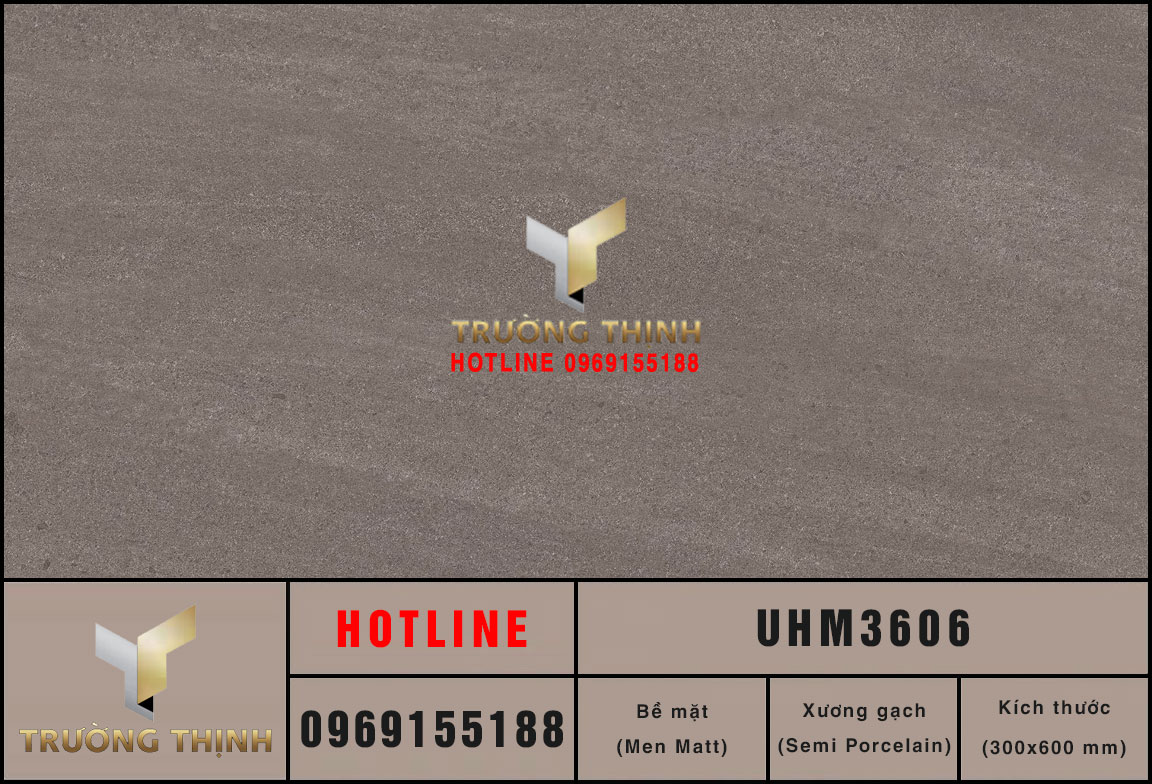Gạch ốp lát men khô màu xám 300x600 Viglacera UHM3606 – Vẻ đẹp hiện đại và bền bỉ