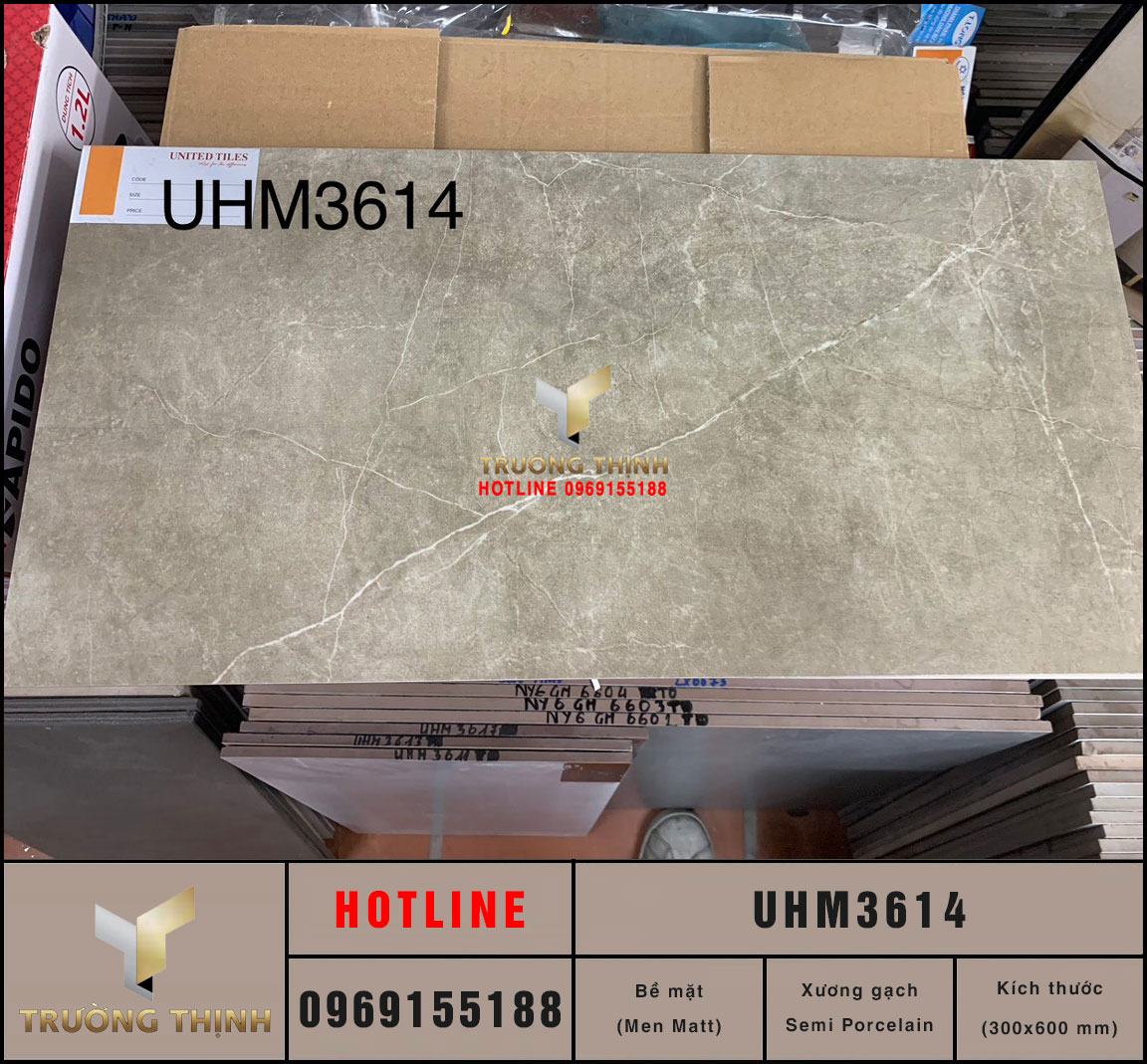 Gạch ốp lát 300x600 vân đá Viglacera UHM3614 - Sang trọng & Bền bỉ