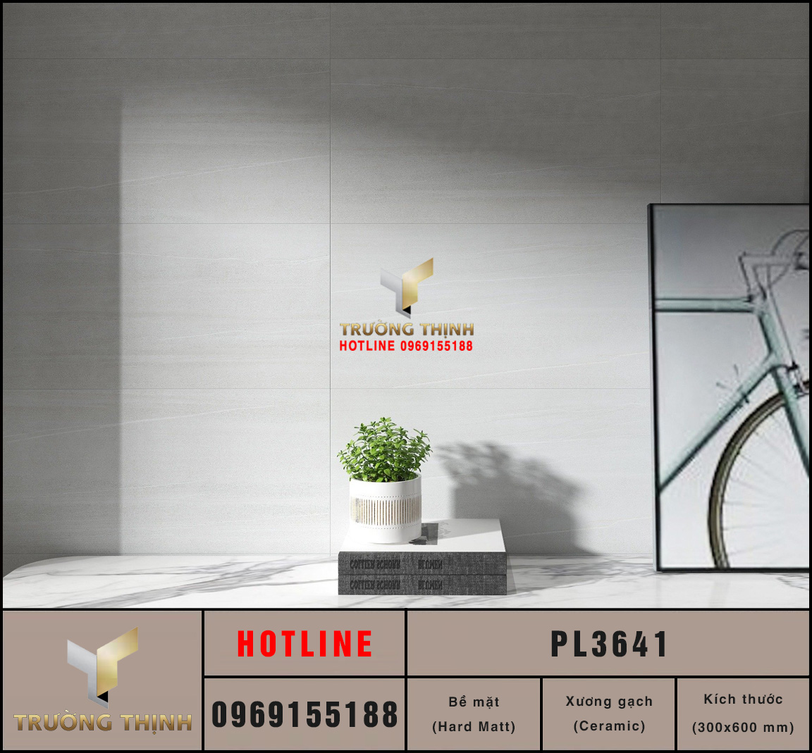 Gạch ốp lát Ceramic vân đá Viglacera Platinum PL3641 giá rẻ