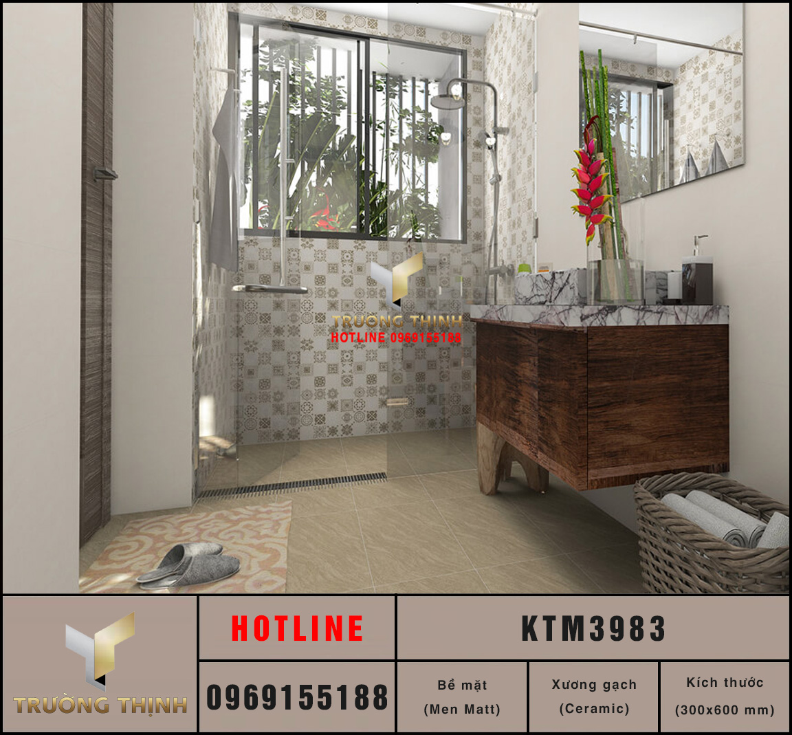 Gạch ốp lát ceramic màu kem 300x600 Viglacera KTM3983 - Nâng tầm không gian sống