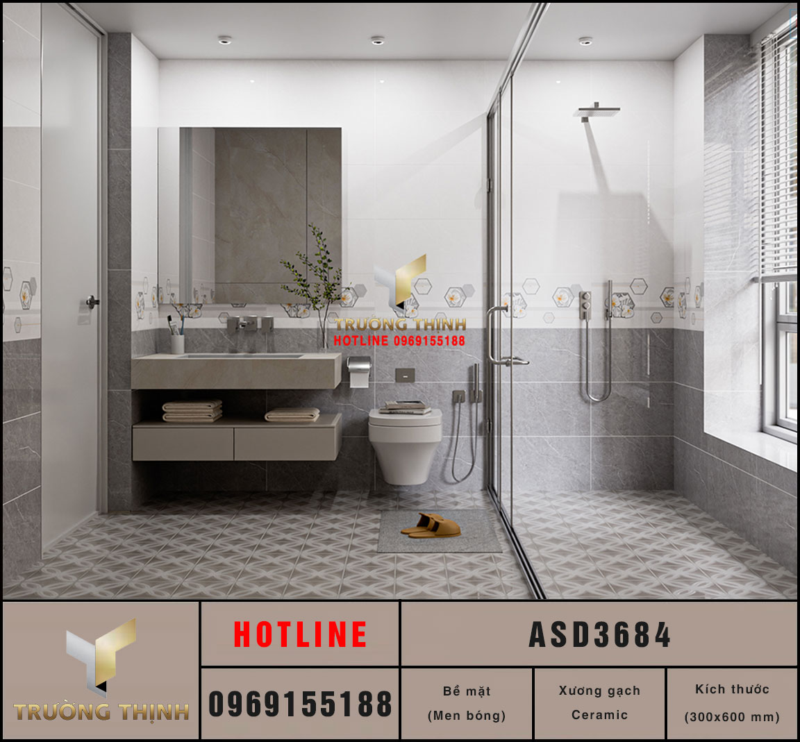 Gạch ốp lát ceramic vân đá 300x600 Viglacera ASD3684: Vẻ đẹp hiện đại từ Bộ sưu tập Ánh Sao Đêm
