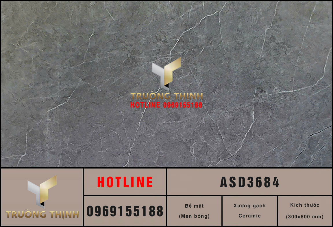Gạch Viglacera ASD3684 300x600 - Vân đá xám sang trọng | Trường Thịnh