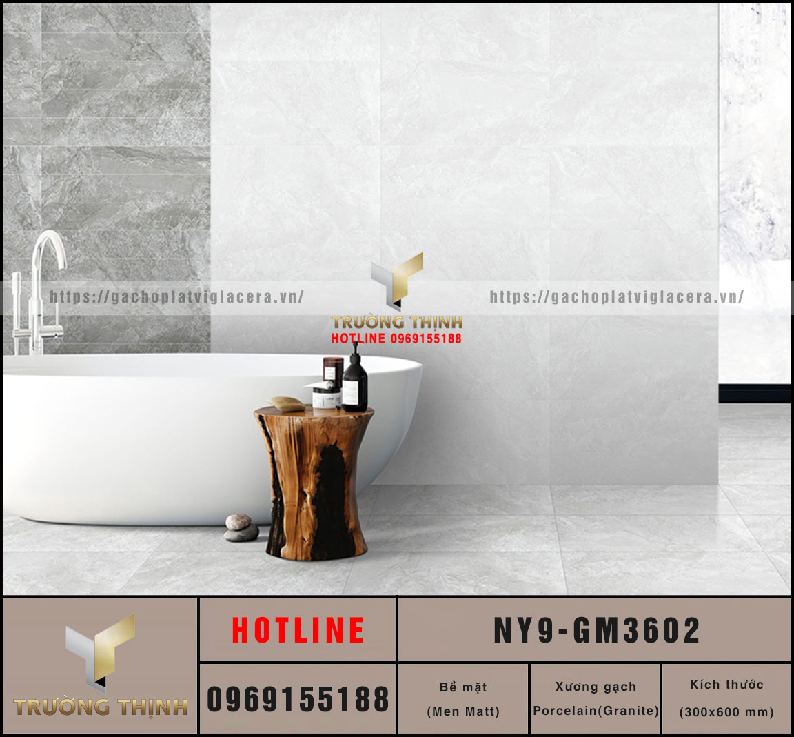 Gạch ốp lát granite chống trơn Viglacera NY9-GM3602: Sự kết hợp hoàn hảo giữa thẩm mỹ và an toàn