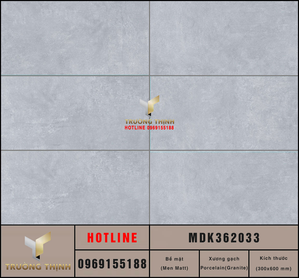 Gạch ốp lát granite vân xi măng màu ghi 300x600 Viglacera MDK362033: Vẻ đẹp hiện đại và đẳng cấp