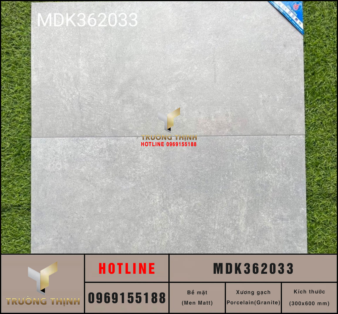 Gạch ốp lát granite vân xi măng màu ghi 300x600 Viglacera MDK362033: Vẻ đẹp hiện đại và đẳng cấp