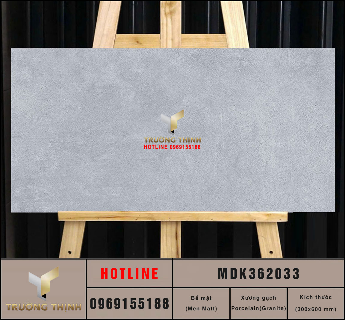 Gạch ốp lát granite vân xi măng màu ghi 300x600 Viglacera MDK362033 giá tốt