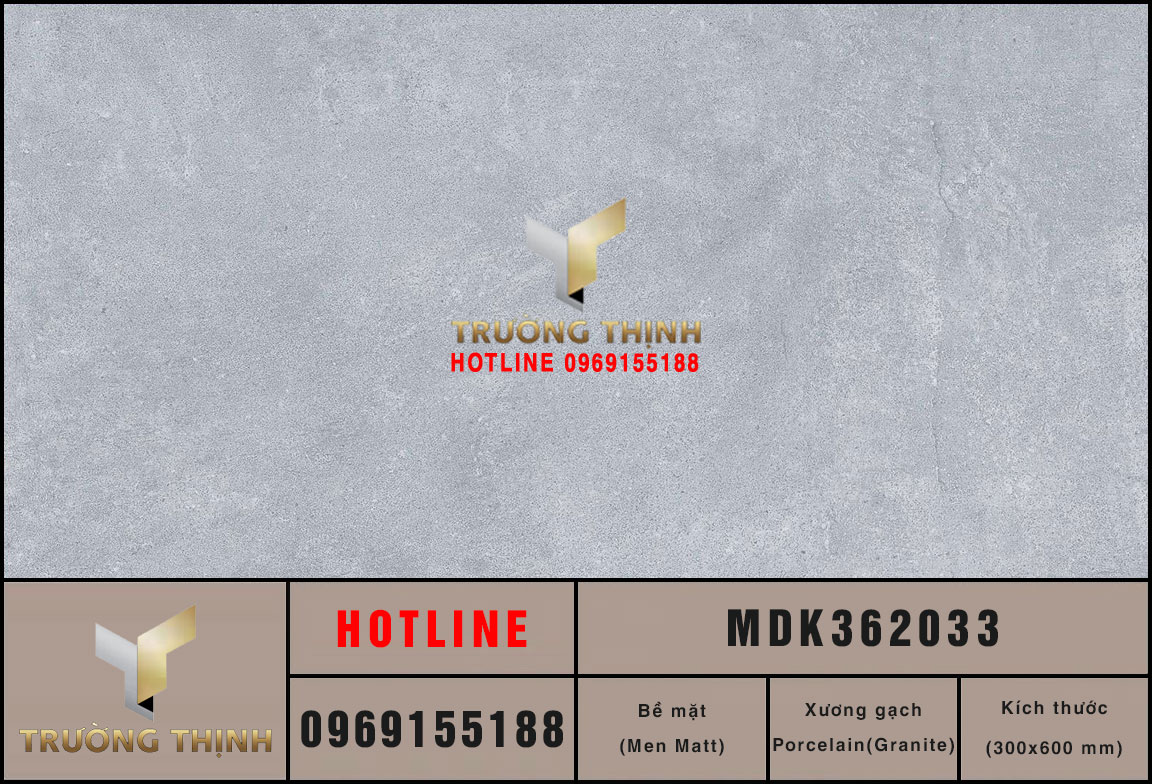 Gạch ốp lát granite vân xi măng màu ghi 300x600 Viglacera MDK362033: Vẻ đẹp hiện đại và đẳng cấp