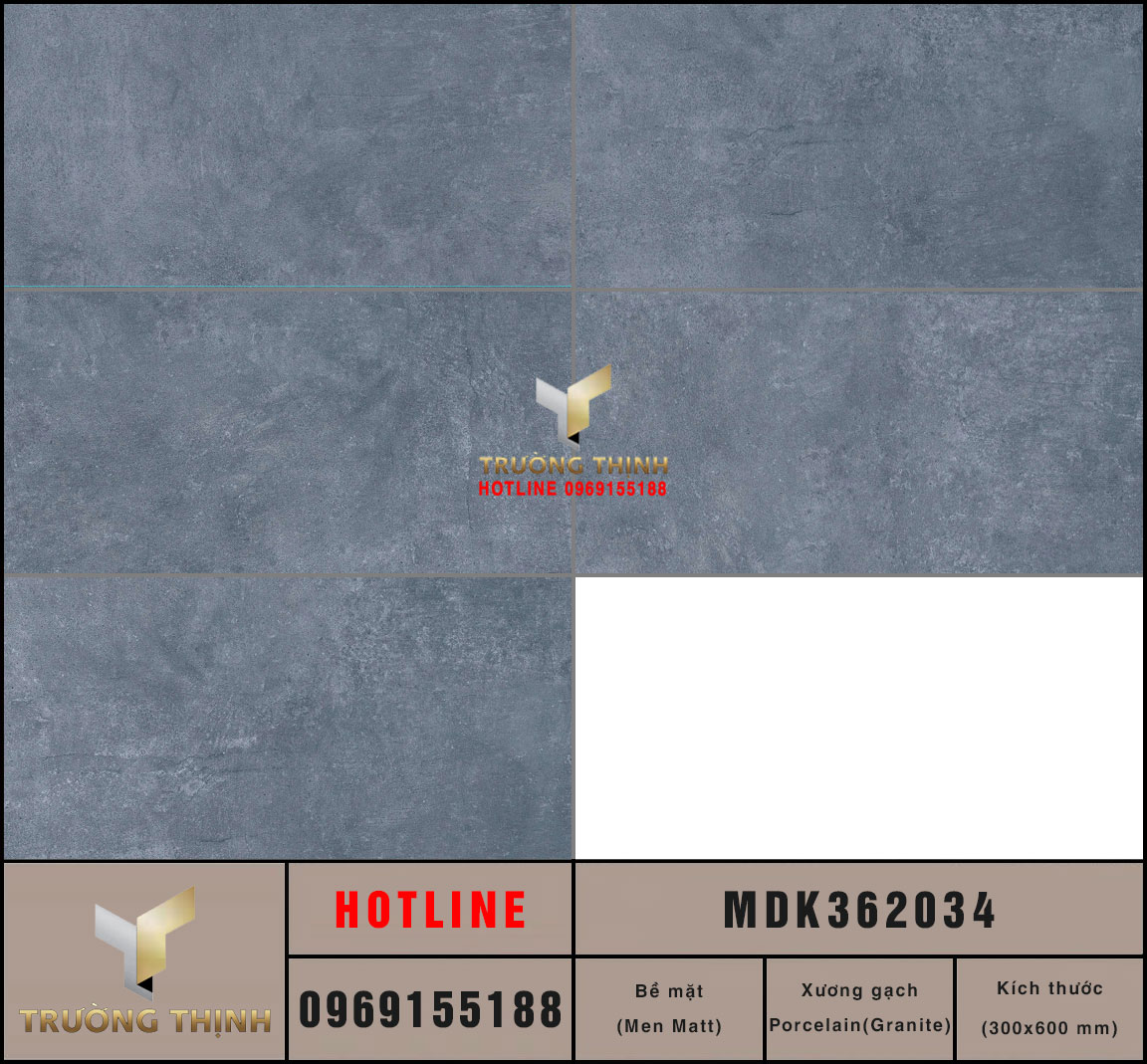Gạch ốp lát granite vân xi măng màu xám 300x600 Viglacera MDK362034: Sự lựa chọn hoàn hảo cho không gian hiện đại
