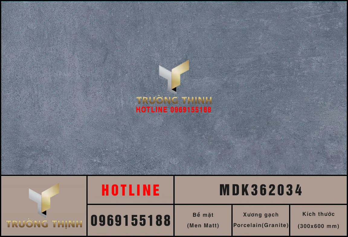 Gạch ốp lát granite vân xi măng màu xám 300x600 Viglacera MDK362034: Sự lựa chọn hoàn hảo cho không gian hiện đại