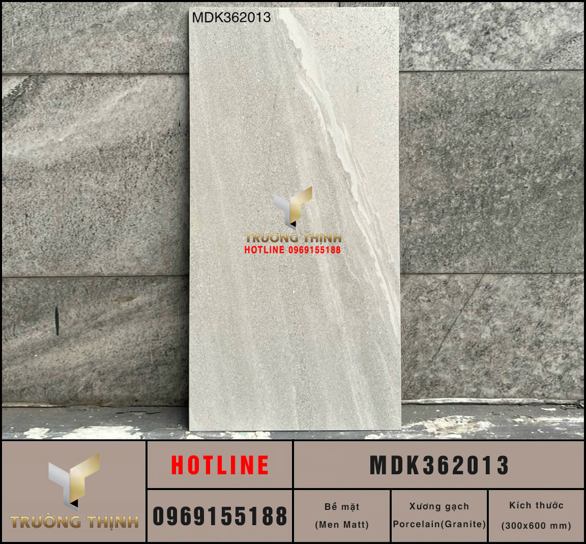 Gạch ốp lát granite vân đá 300x600 Viglacera MDK362013 - Giá rẻ, bền đẹp