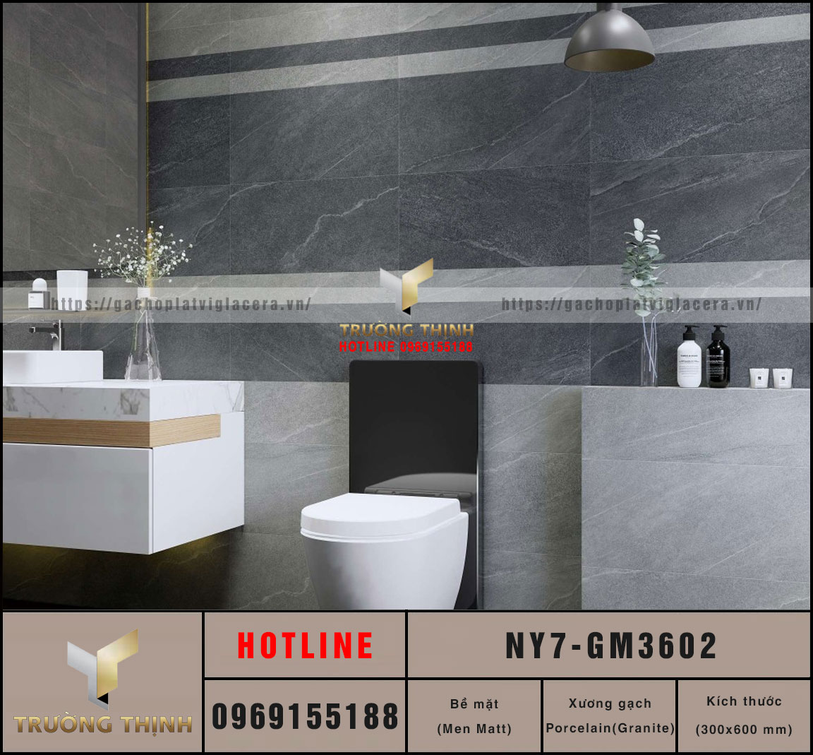 Gạch Viglacera NY7-GM3602 | Gạch Granite Vân Đá 30x60 Chống Trơn