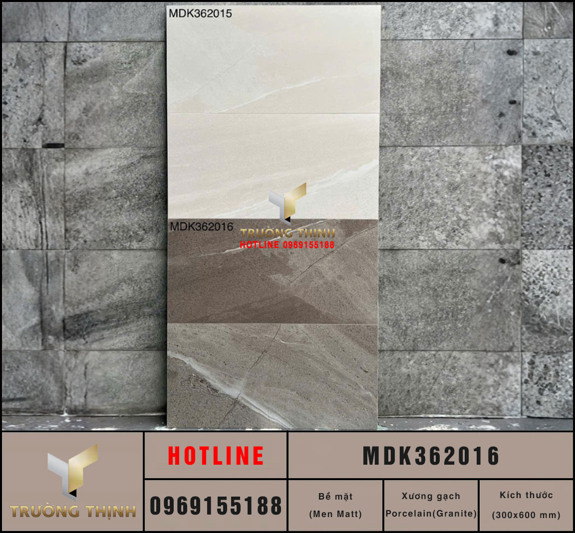 Gạch ốp lát vân đá màu nâu 300x600 Viglacera MDK362016: Đẳng cấp trong từng đường nét