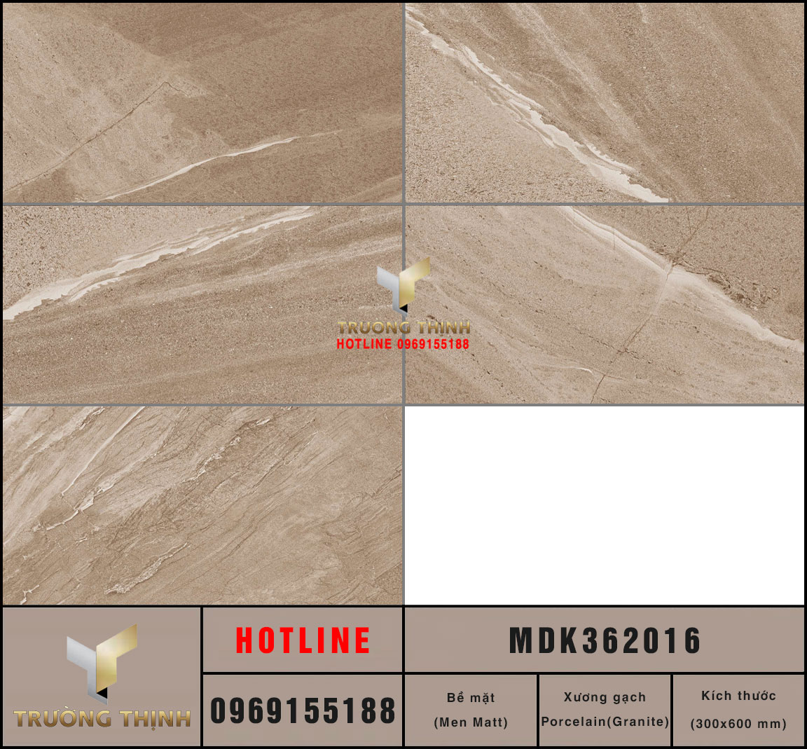Gạch ốp lát vân đá màu nâu 300x600 Viglacera MDK362016: Đẳng cấp trong từng đường nét