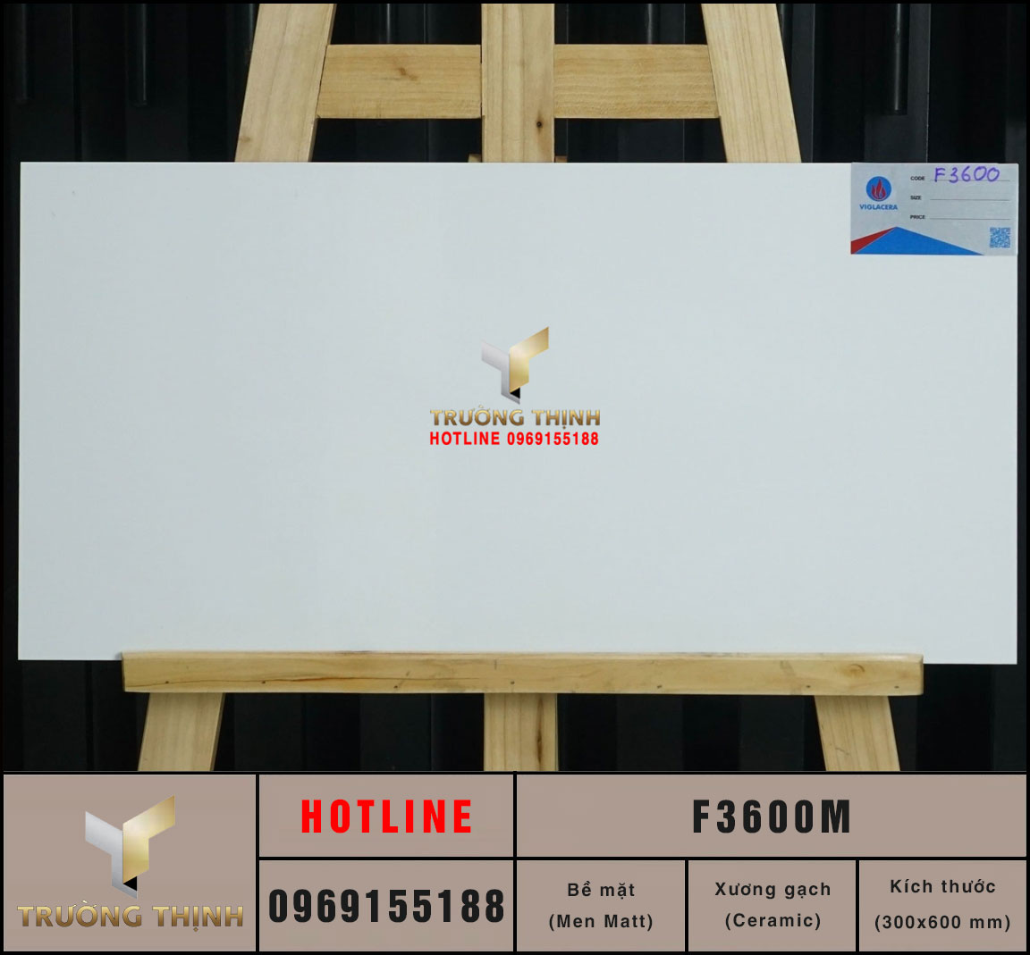 Gạch ốp lát trắng men matt 300x600 Viglacera F3600M | Trường Thịnh Group