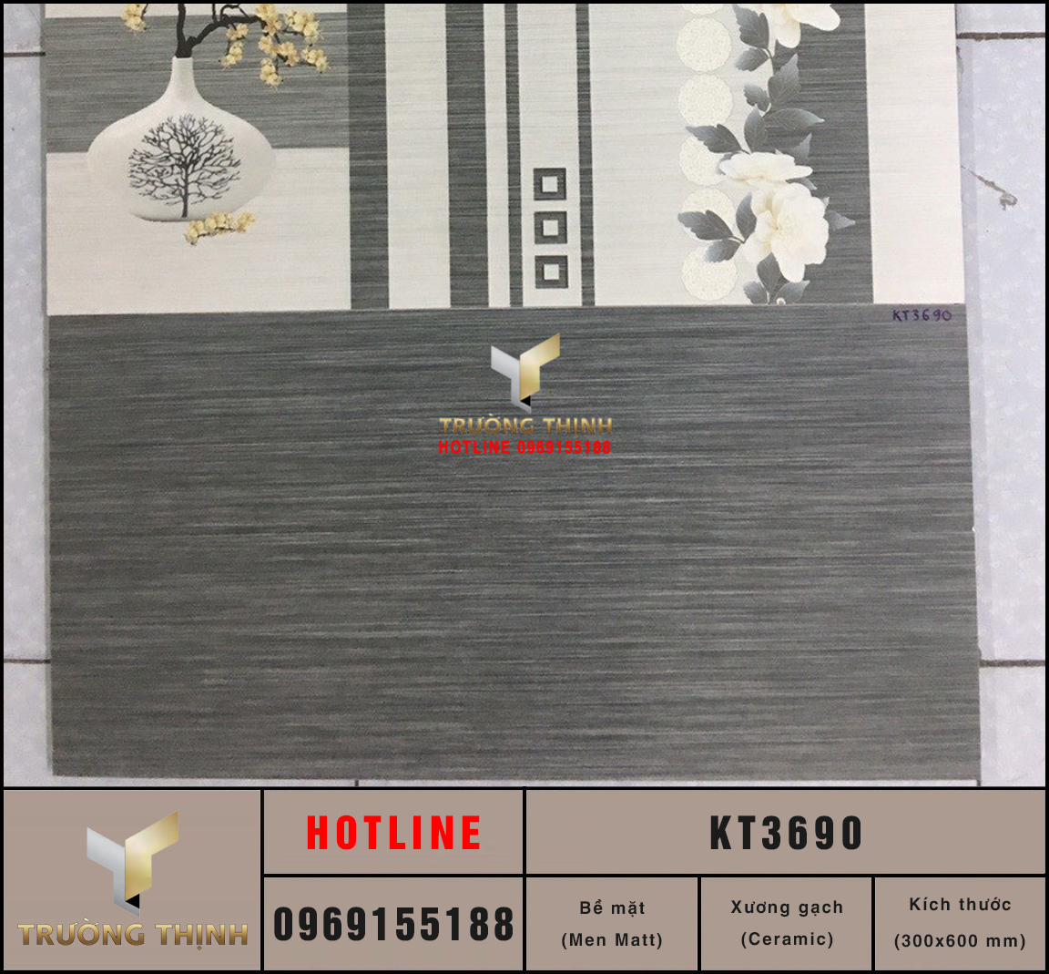 Gạch ốp lát men Matt 300x600 Viglacera KT3690