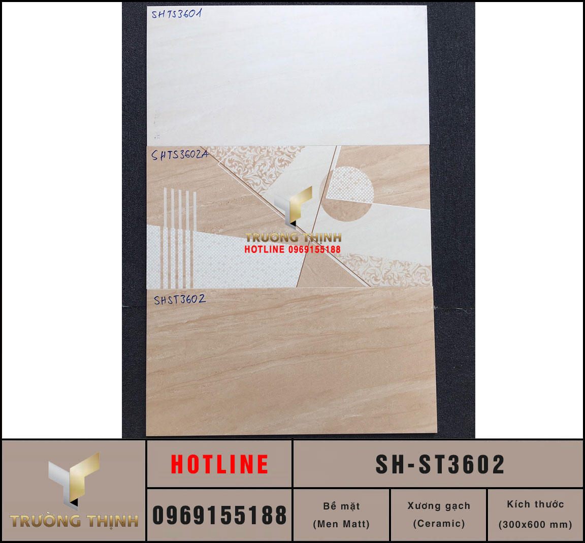 Gạch men Matt 300x600 Viglacera SH-ST3602 vân đá