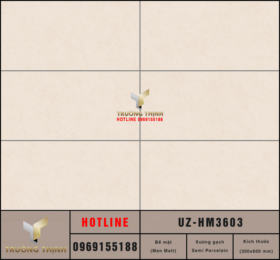 Gạch ốp lát men Matt màu be 300x600 Viglacera UZ-HM3603: Vẻ đẹp tinh tế từ BST United