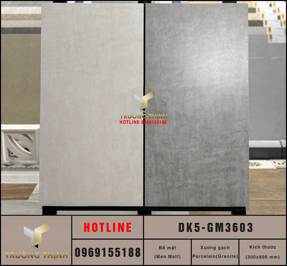 Gạch ốp lát men Matt vân xi măng 300x600 Viglacera DK5-GM3603: Sự Lựa Chọn Hoàn Hảo Cho Không Gian Hiện Đại