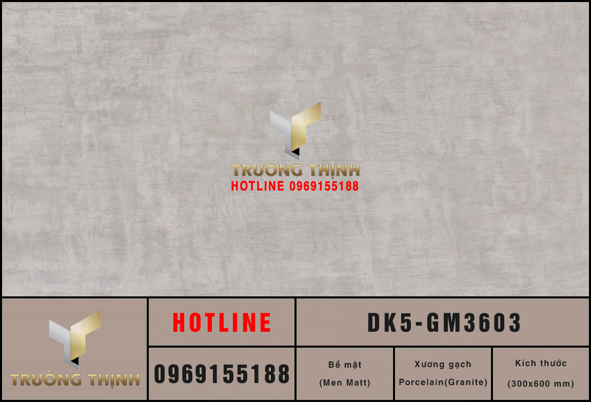 Gạch Viglacera DK5-GM3603 300x600 Men Matt Vân Xi Măng – Giá Tốt Nhất