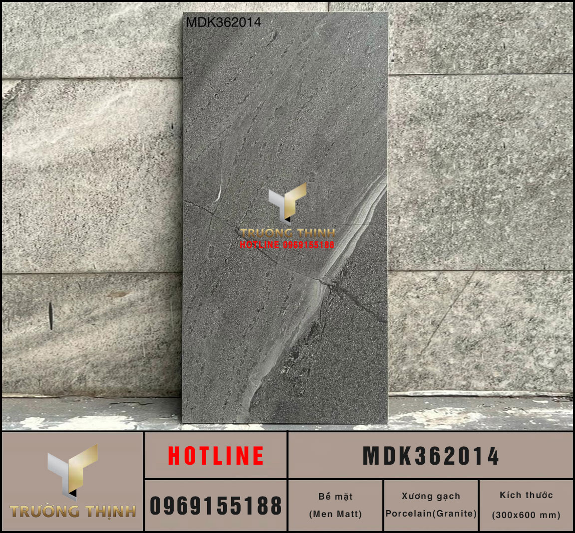 Gạch ốp lát vân đá chống trơn 300x600 Viglacera MDK362014 Chính Hãng