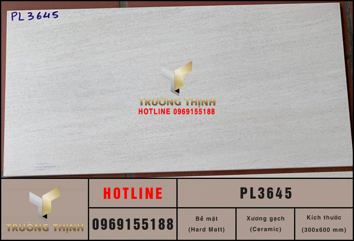 Gạch ốp lát vân đá màu ghi sáng Viglacera Platinum PL3645 chính hãng | Trường Thịnh Group