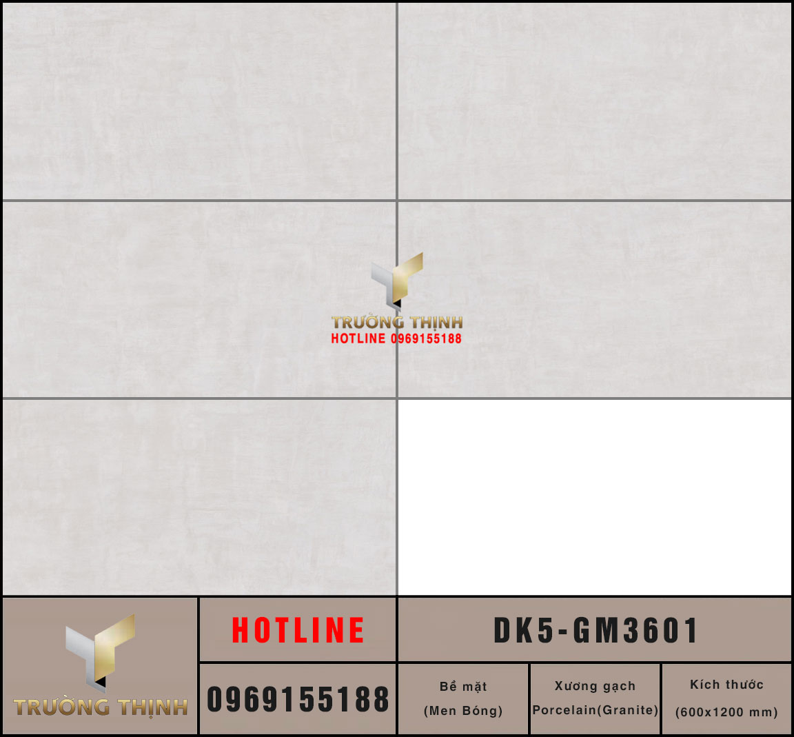 Gạch ốp lát vân xi măng 300x600 Viglacera DK5-GM3601: Vẻ đẹp tối giản và đẳng cấp