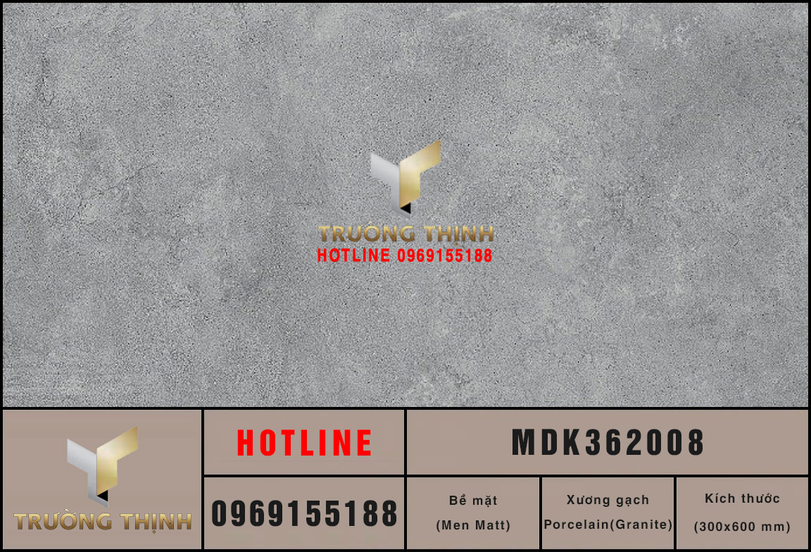 Gạch ốp lát vân xi măng 300x600 Viglacera MDK362008: Sự lựa chọn hoàn hảo cho không gian hiện đại