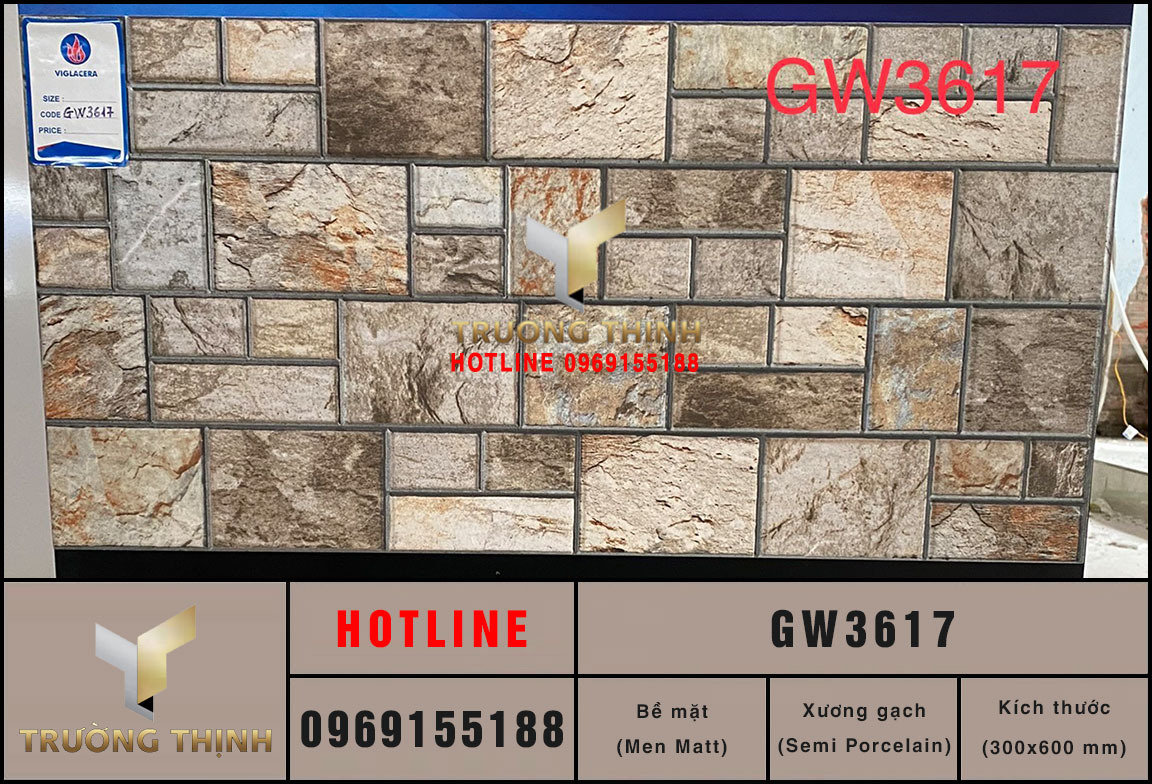 Gạch ốp trang trí giả cổ 300x600 Viglacera GW3617