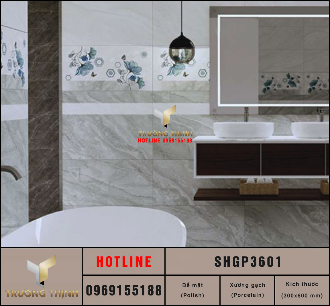 Gạch ốp tường 300x600 Viglacera Sông Hồng SHGP3601 giá rẻ