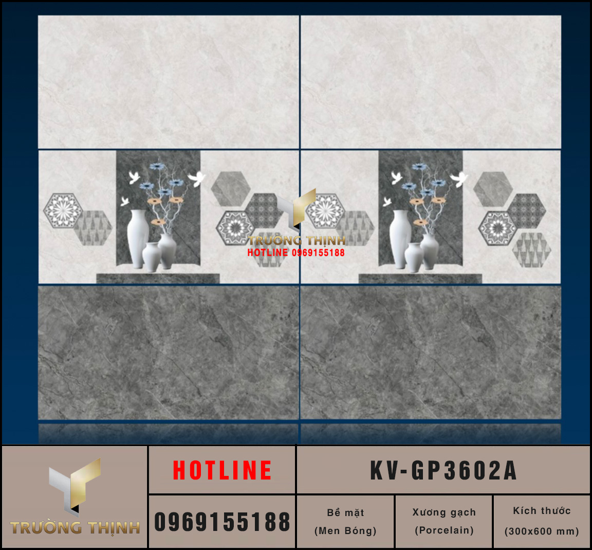 Gạch ốp tường 300x600 Viglacera KV-GP3602A