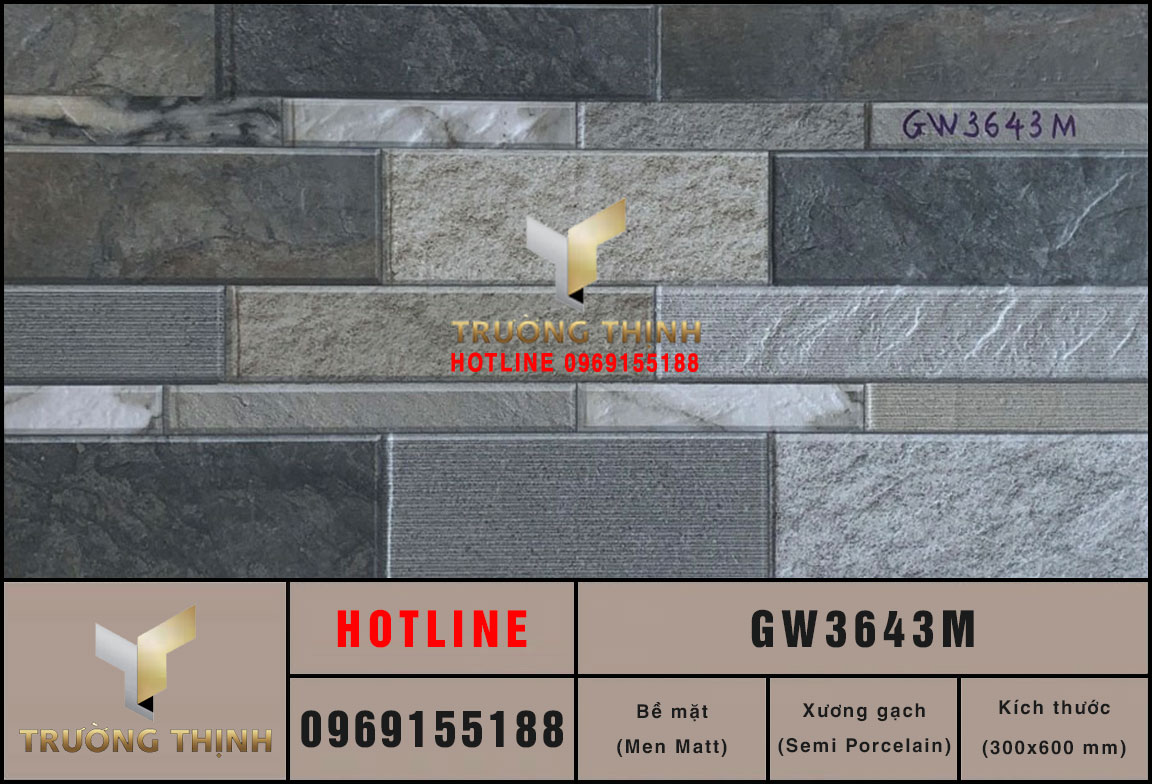 Gạch ốp tường giả cổ 300x600 Viglacera GW3643M