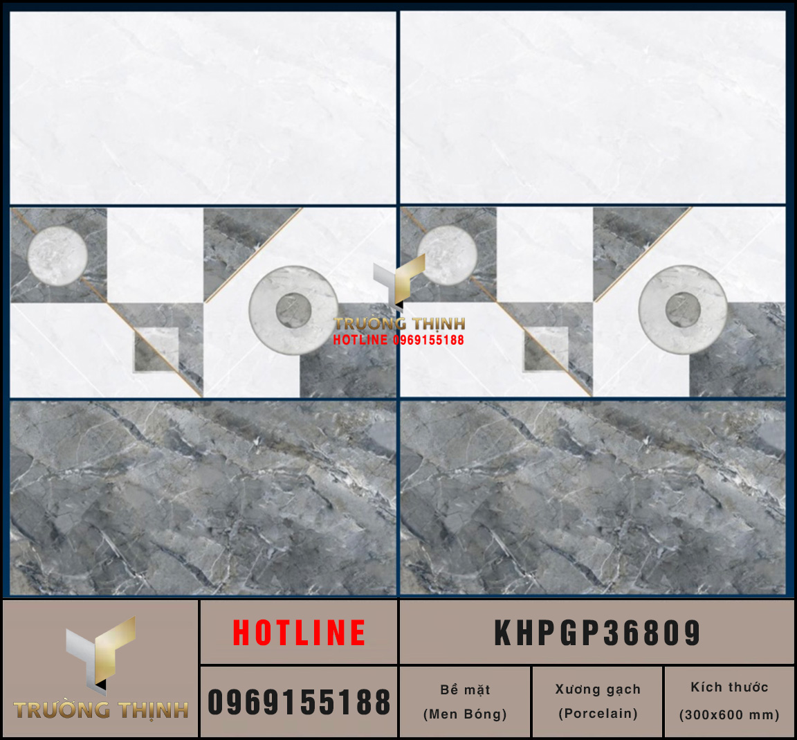 Gạch ốp tường Porcelain 300x600 Viglacera KHPGP36809 giá rẻ