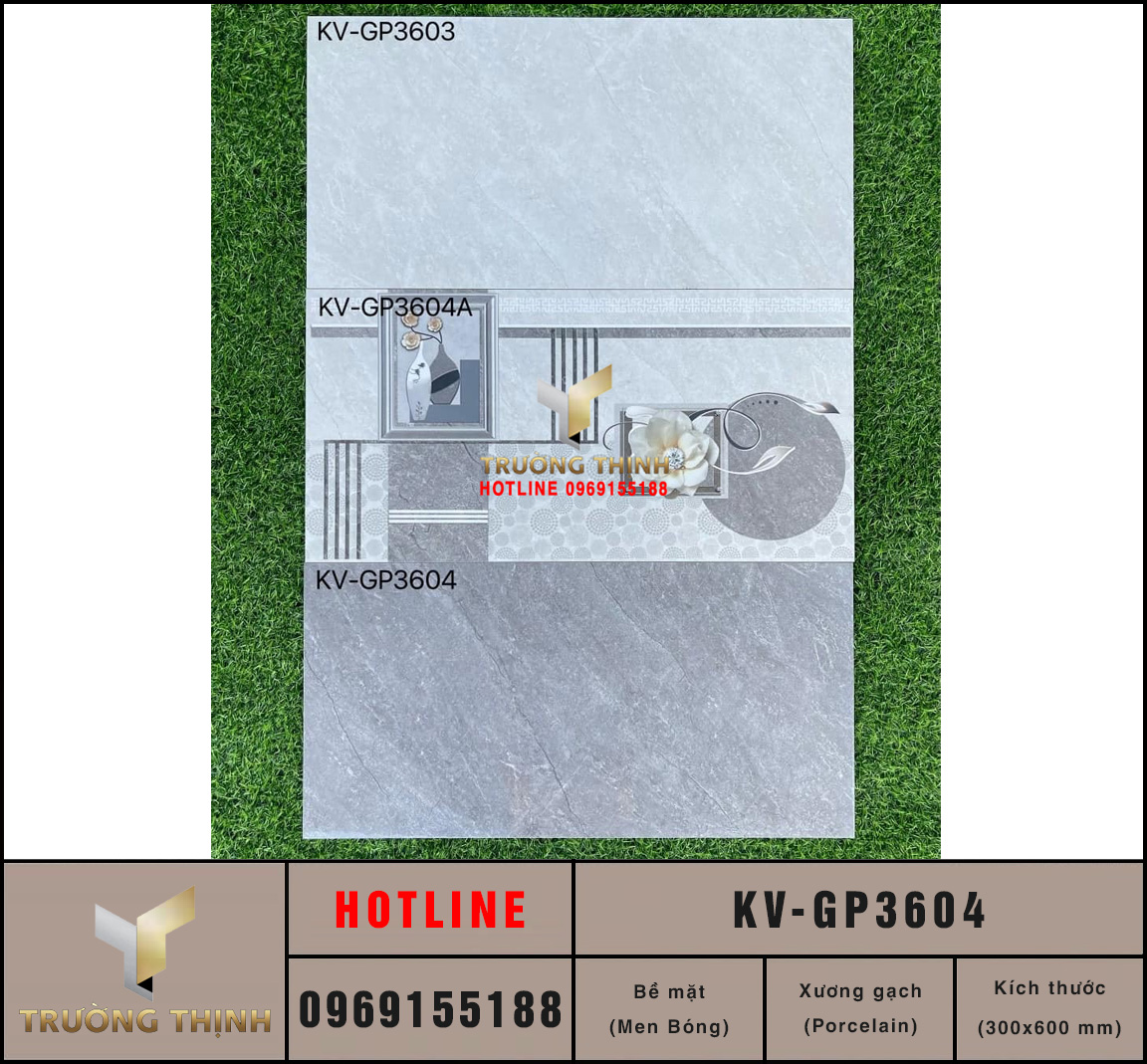 Gạch ốp tường Porcelain 300x600 Viglacera KV-GP3604 cao cấp