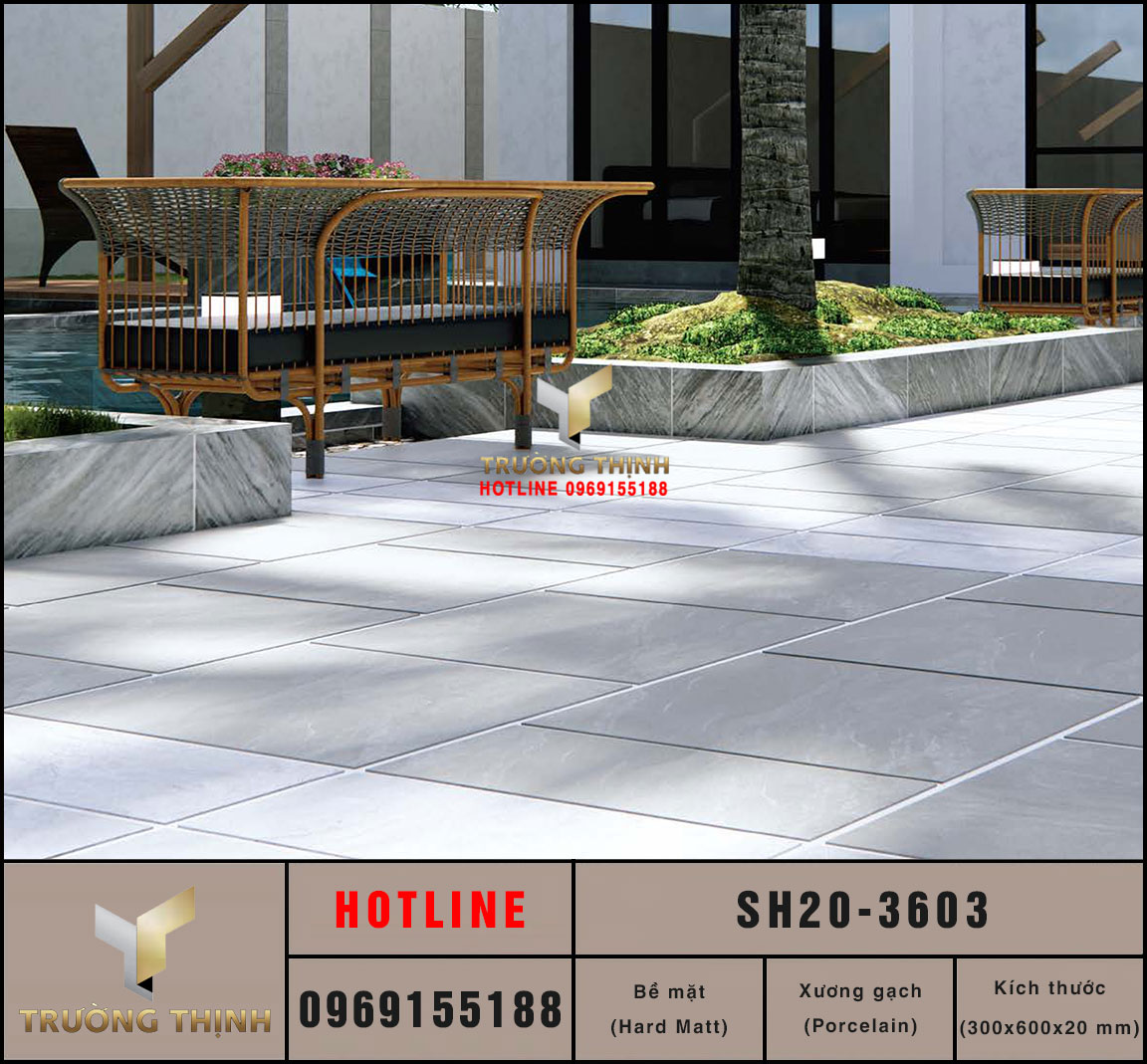 Gạch vân đá 2 phân 300x600 Viglacera Sông Hồng SH20-3603 giá rẻ