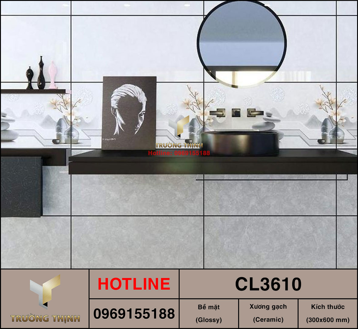 Gạch vân đá 300x600 Viglacera Cửu Long CL3610 giá rẻ
